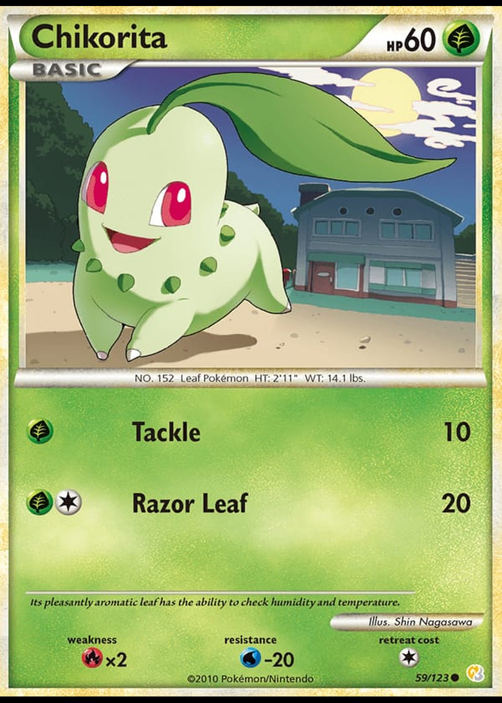 Chikorita 59/123 – HeartGold & SoulSilver (Reverse Holo)