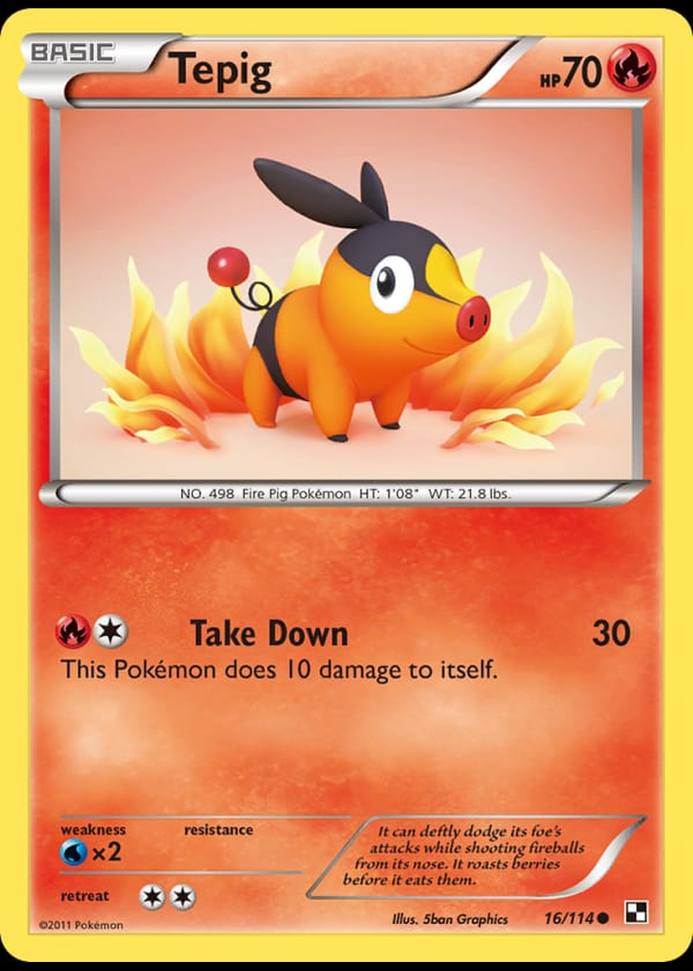 Tepig 16/114 – Black & White (Reverse Holo)