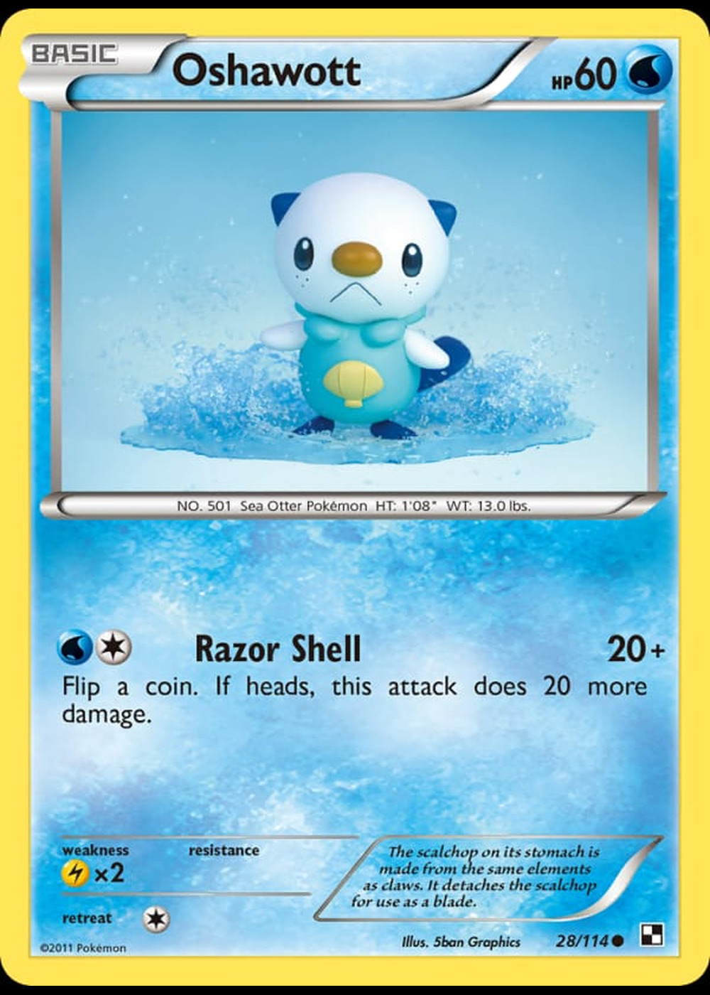 Oshawott 28/114 – Black & White (Reverse Holo)