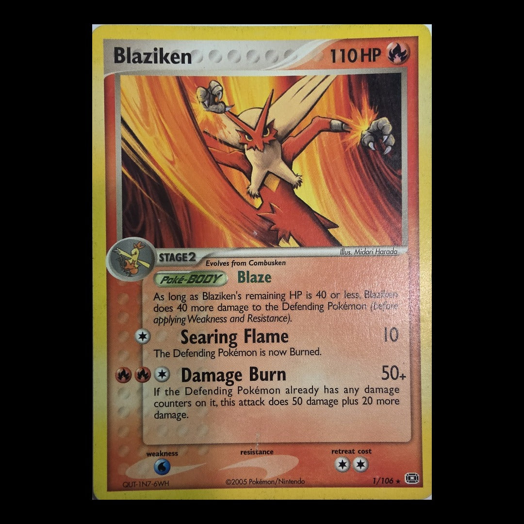 Blaziken 1/106 – EX Emerald (Holo Rare)